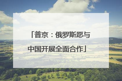 普京：俄罗斯愿与中国开展全面合作