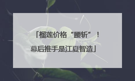 榴莲价格“腰斩”！幕后推手是江夏智造