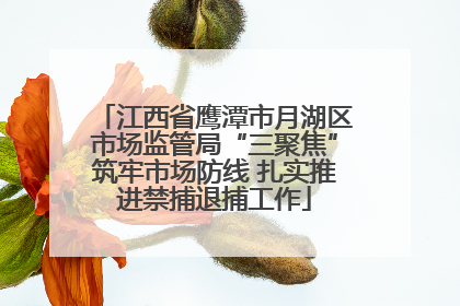江西省鹰潭市月湖区市场监管局“三聚焦”筑牢市场防线 扎实推进禁捕退捕工作