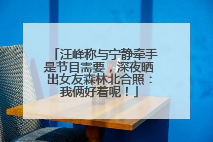 汪峰称与宁静牵手是节目需要，深夜晒出女友森林北合照：我俩好着呢！