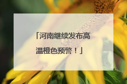 河南继续发布高温橙色预警！