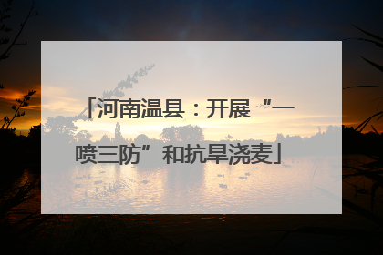 河南温县：开展“一喷三防”和抗旱浇麦