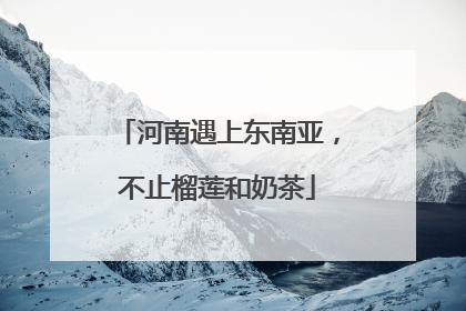 河南遇上东南亚，不止榴莲和奶茶