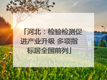 河北：检验检测促进产业升级 多项指标居全国前列