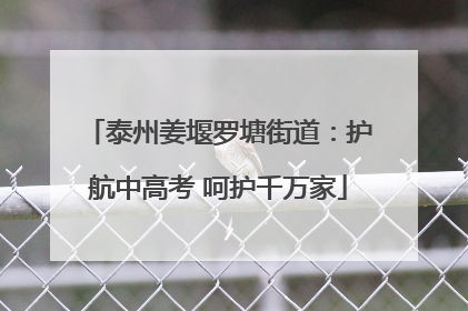 泰州姜堰罗塘街道：护航中高考 呵护千万家