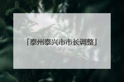 泰州泰兴市市长调整
