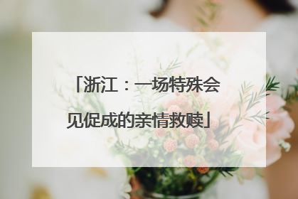 浙江：一场特殊会见促成的亲情救赎