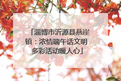 淄博市沂源县燕崖镇：浓情端午话文明 多彩活动暖人心