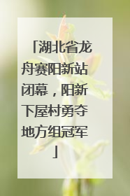 湖北省龙舟赛阳新站闭幕，阳新下屋村勇夺地方组冠军