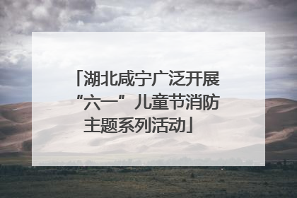 湖北咸宁广泛开展“六一”儿童节消防主题系列活动