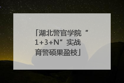 湖北警官学院“1+3+N”实战育警硕果盈枝