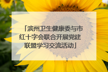 滨州卫生健康委与市红十字会联合开展党建联盟学习交流活动