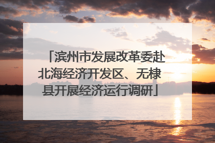 滨州市发展改革委赴北海经济开发区、无棣县开展经济运行调研