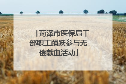 菏泽市医保局干部职工踊跃参与无偿献血活动