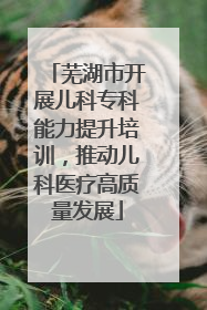 芜湖市开展儿科专科能力提升培训，推动儿科医疗高质量发展