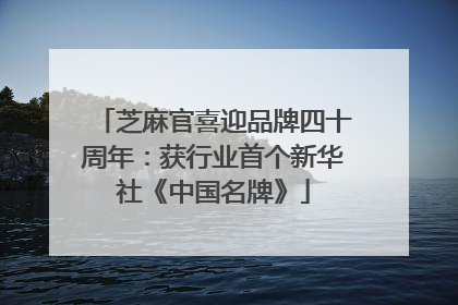 芝麻官喜迎品牌四十周年：获行业首个新华社《中国名牌》