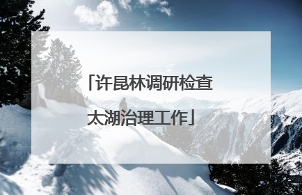 许昆林调研检查太湖治理工作