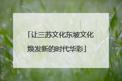 让三苏文化东坡文化焕发新的时代华彩