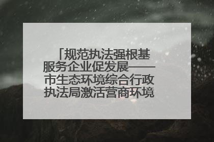 规范执法强根基 服务企业促发展——市生态环境综合行政执法局激活营商环境“绿色动能”