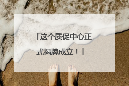 这个质促中心正式揭牌成立！