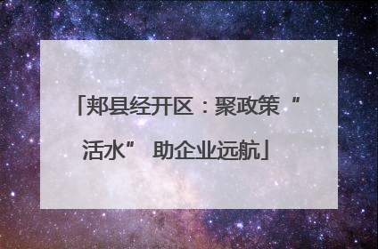 郏县经开区：聚政策“活水” 助企业远航