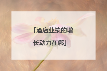 酒店业绩的增长动力在哪