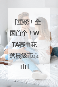 重磅！全国首个！WTA赛事花落县级市京山