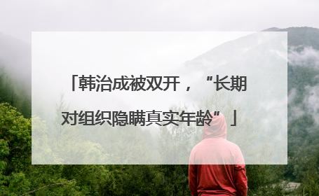 韩治成被双开，“长期对组织隐瞒真实年龄”