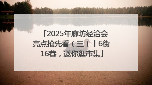 2025年廊坊经洽会亮点抢先看（三）丨6街16巷，邀你逛市集