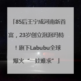 85后王宁成河南新首富，23岁创立泡泡玛特！旗下Labubu全球爆火“一娃难求”